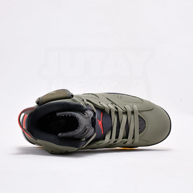 AJ 6 - OLIVE ( REAL SUEDE)