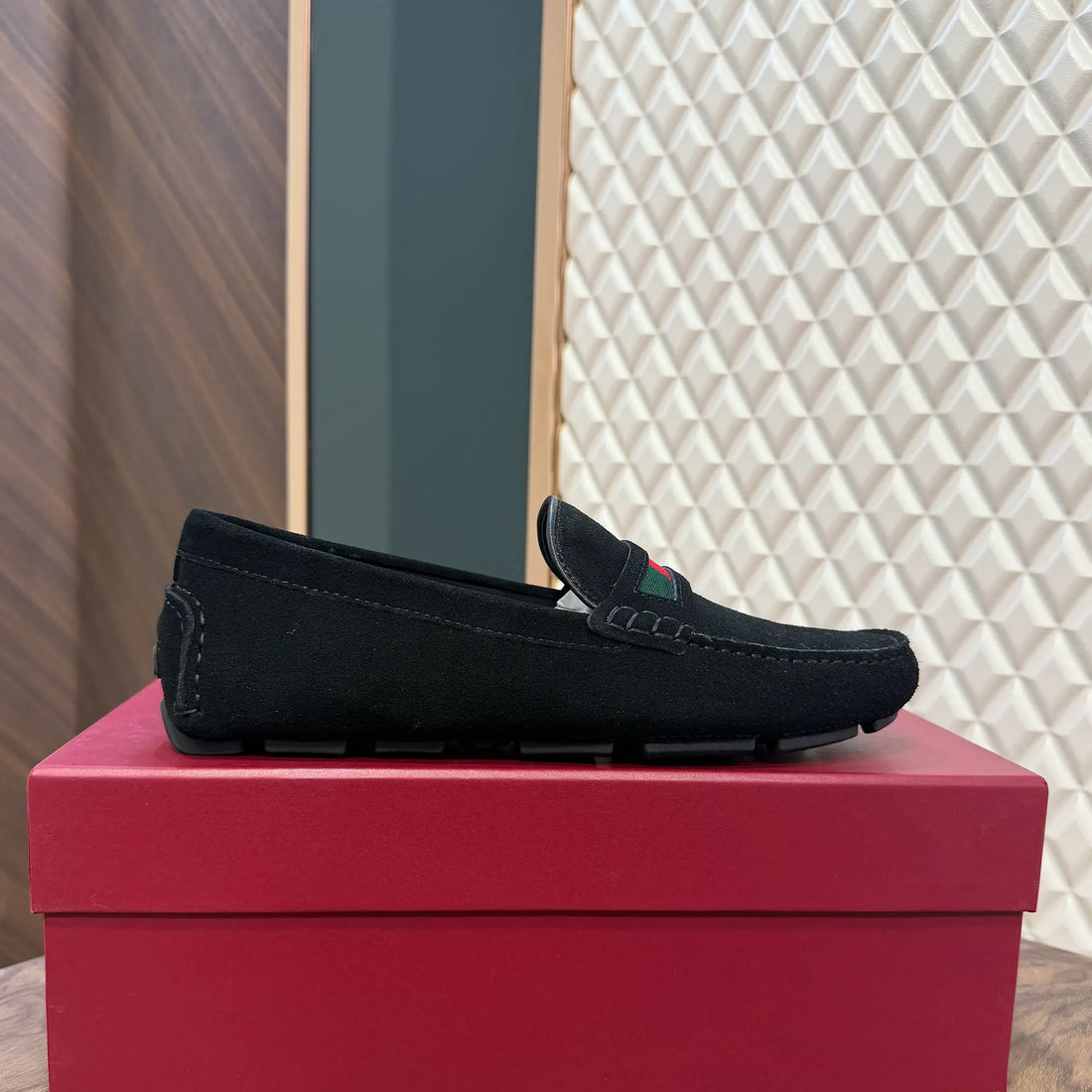 GUCC SUEDE LOAFER - BLACK (G004)