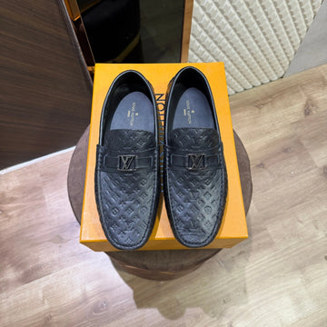 LOUI LEATHER LOAFER - BLACK EMBOSED (5210)