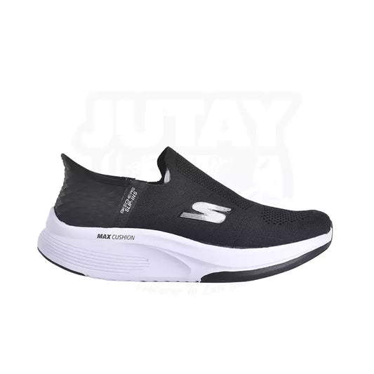 SKECHER MAX CUSHION SLIPIN - BLACK WHITE