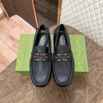 GUCC LEATHER LOAFER - BLACK (SA029)