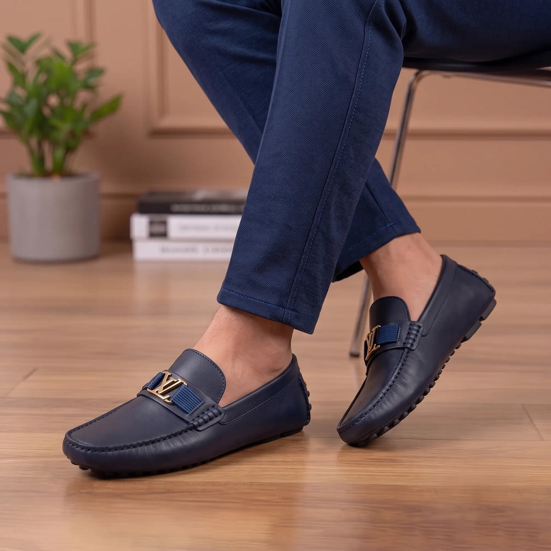 LOUI LEATHER LOAFER - BLUE (5027-2)