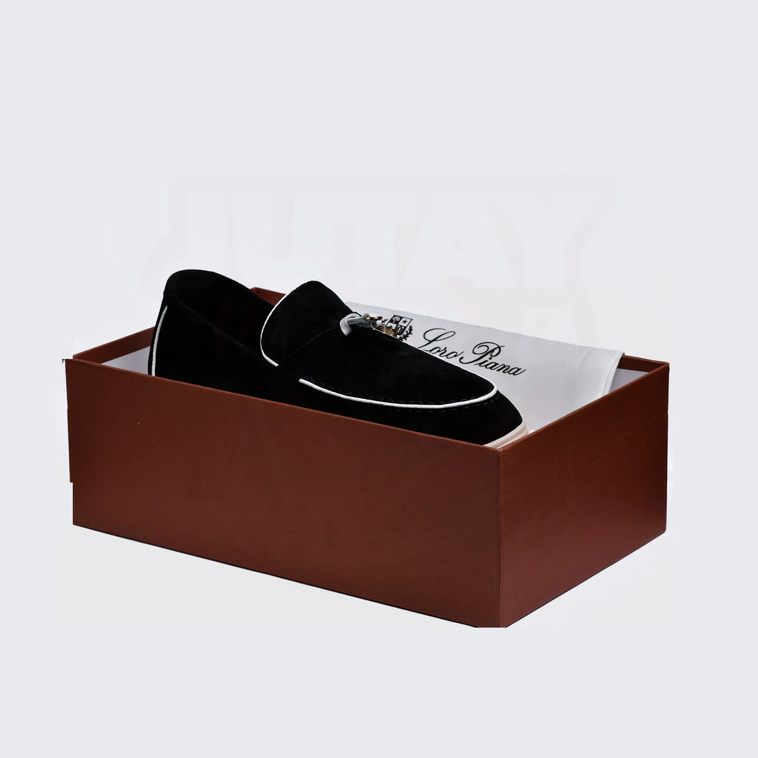 LP CHARMS - BLACK OUTLINED ( REAL SUEDE )