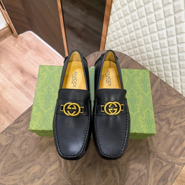 GUCC LEATHER LOAFER - BLACK (SA028)