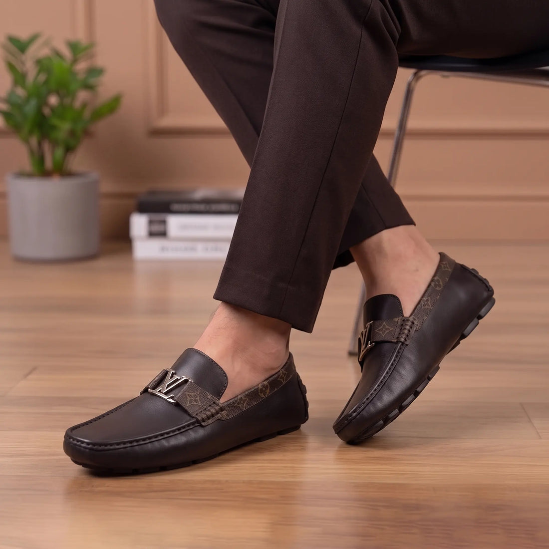 LOUI LEATHER LOAFER - BROWN (ND0168)