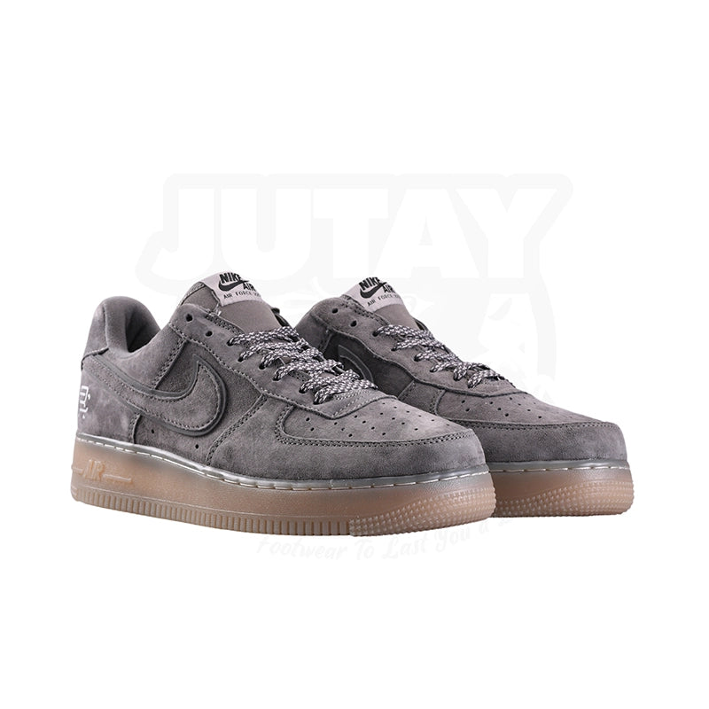 AIRFORCE 1  LOW - GREY SUEDE (LACES REFLECTIVE)