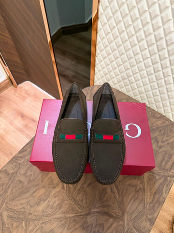 GUCC SUEDE LOAFER - BROWN