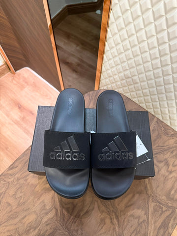 CLOUDFOAM SLIDES - ADI LOGO BLACK (SUEDE)