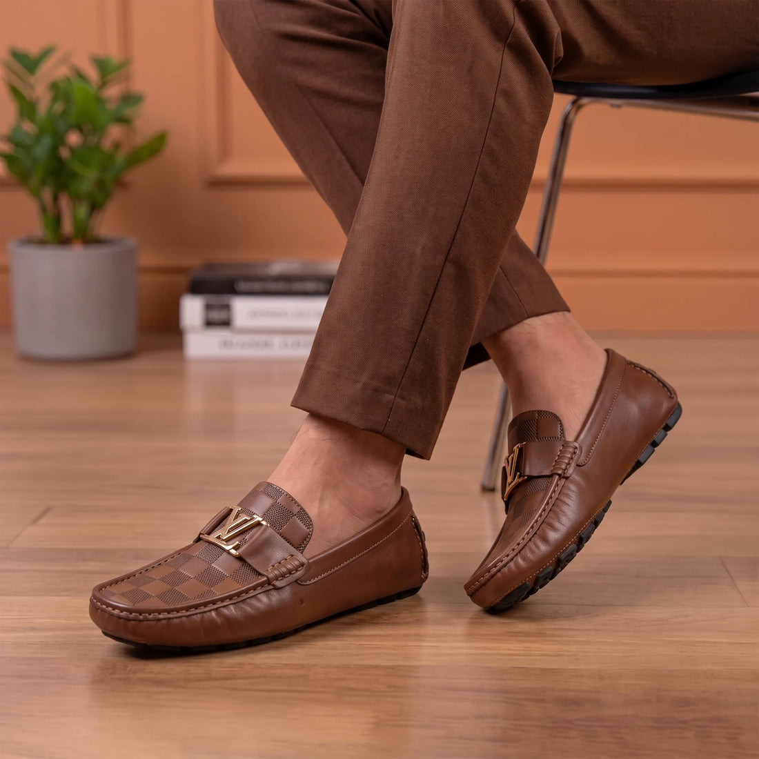LOUI LEATHER LOAFER - BROWN (SA013)