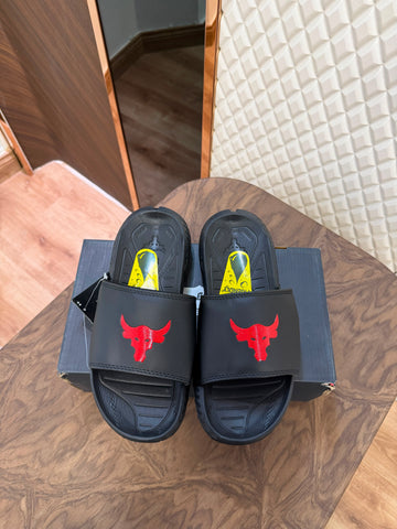 UA ROCK SLIDE - BLACK RED