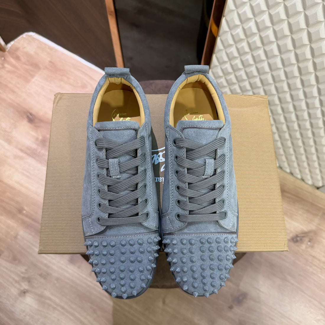 CHRIS LOB SPIKES - GREY (REAL SUEDE)