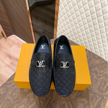LOUI LEATHER LOAFER - EMBOSSED BLACK (5215-7)