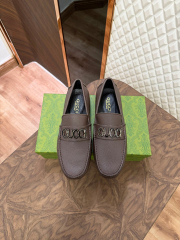 GUCC LEATHER LOAFER - BROWN (SA039)