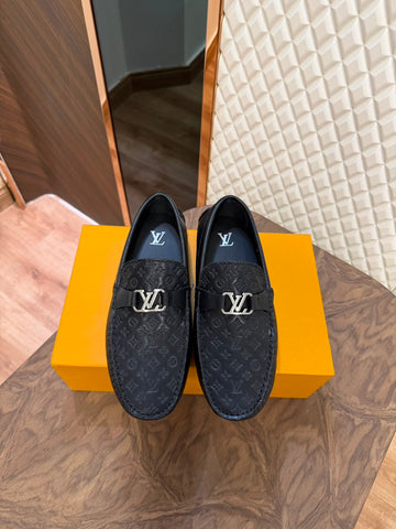 LOUI LEATHER LOAFER - EMBOSSED BLACK (5215-7)