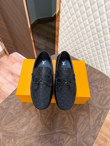 LOUI LEATHER LOAFER - EMBOSSED BLACK (1909-8)