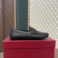 GUCC LEATHER LOAFER - BLACK (ALL EMBOSSED G006)
