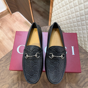 GUCC LEATHER LOAFER - BLACK (ALL EMBOSSED G006)