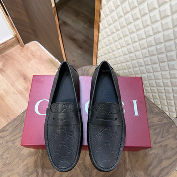GUCC LEATHER LOAFER - BLACK (EMBOSSED G005)