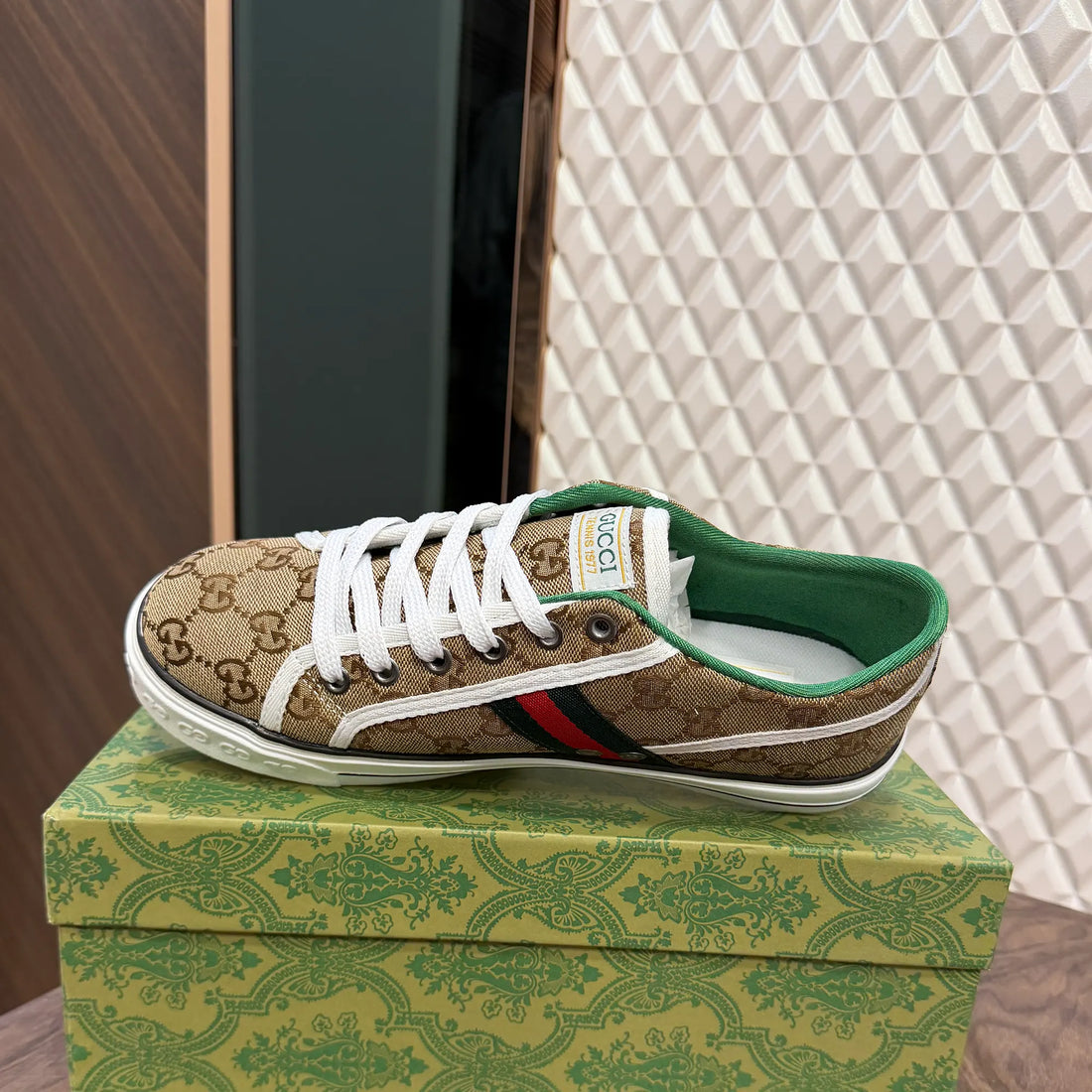 Gucc Tennis Beige Sneaker Shoes For Men