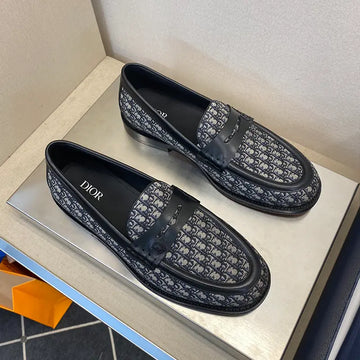 DI OR  GRANVILLE JACQUARD LOAFER - BLACK BEIGE